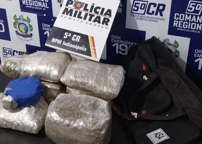 Polícias do distrito de Indianópolis apreendem 10 quilos de de entorpecente em Barra do Garças