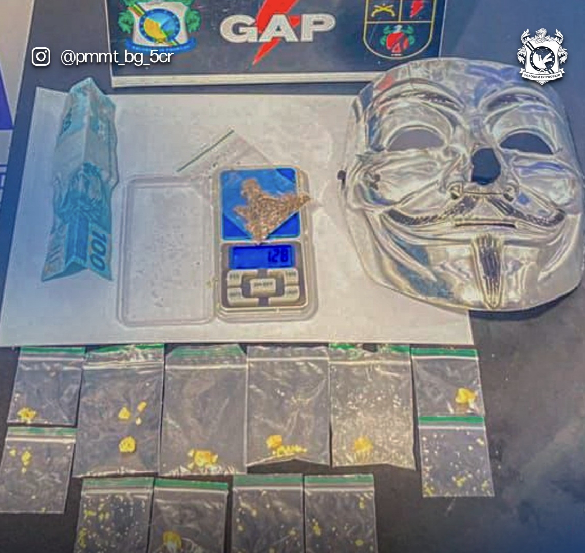 Polícia militar prende suspeito de tráfico de entorpecente em Barra do Garças