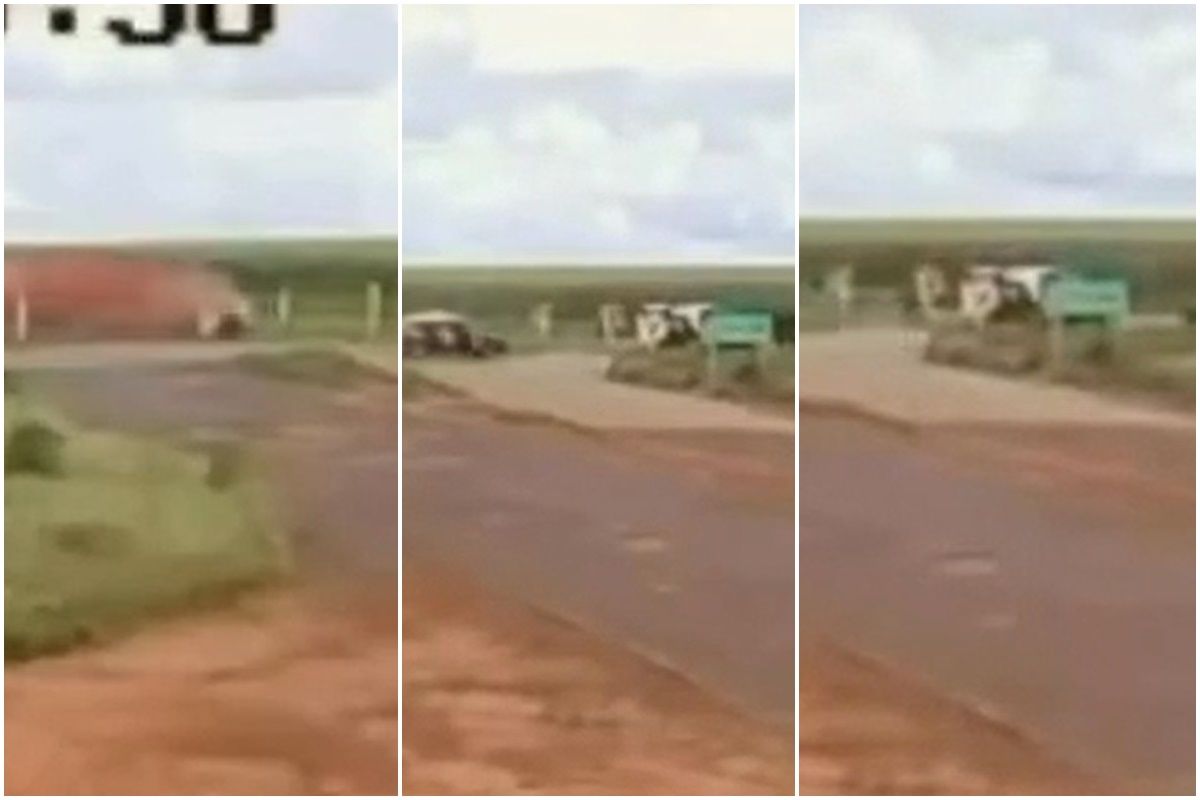 Vídeo mostra capotamento em perseguição policial em rodovia de MT