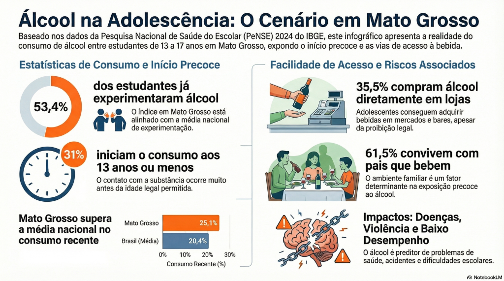 Infogr�fico, bebidas alco�licas, adolescentes, IBGE