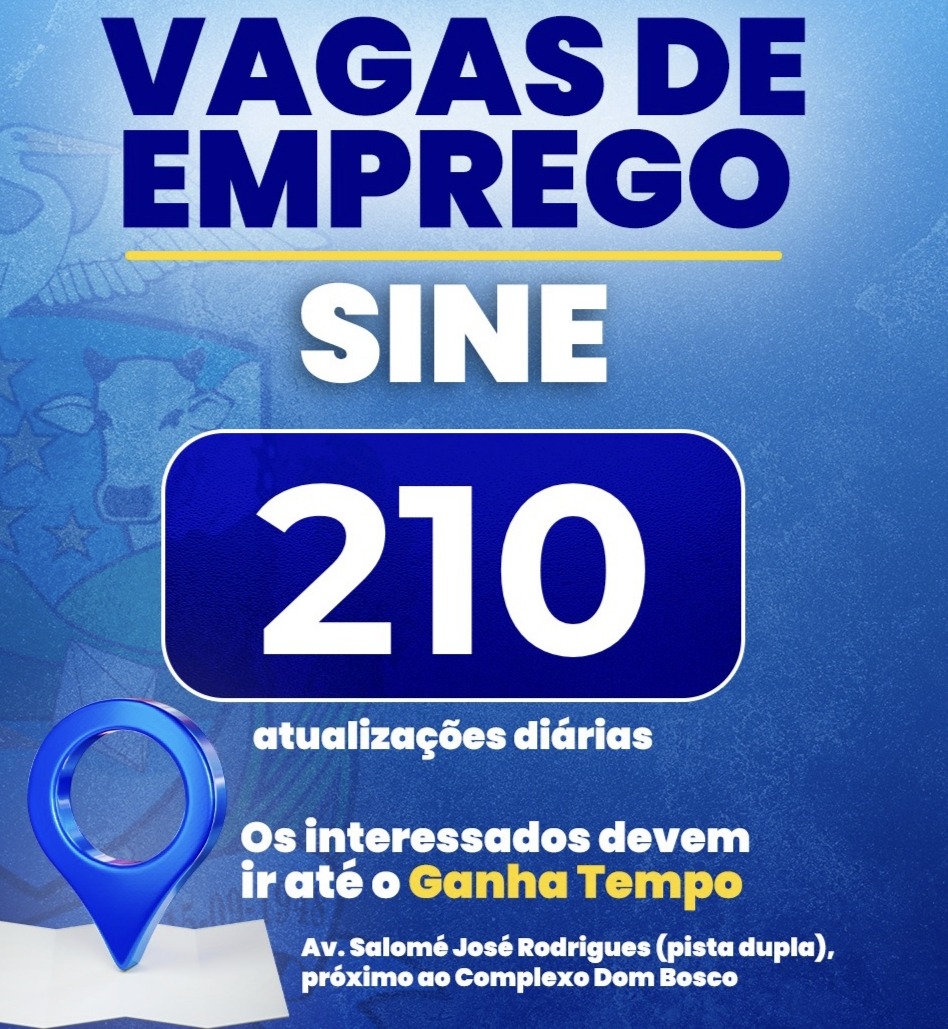 Sine de Barra do Garças divulga 210 vagas de trabalho nesta quarta-feira (08)