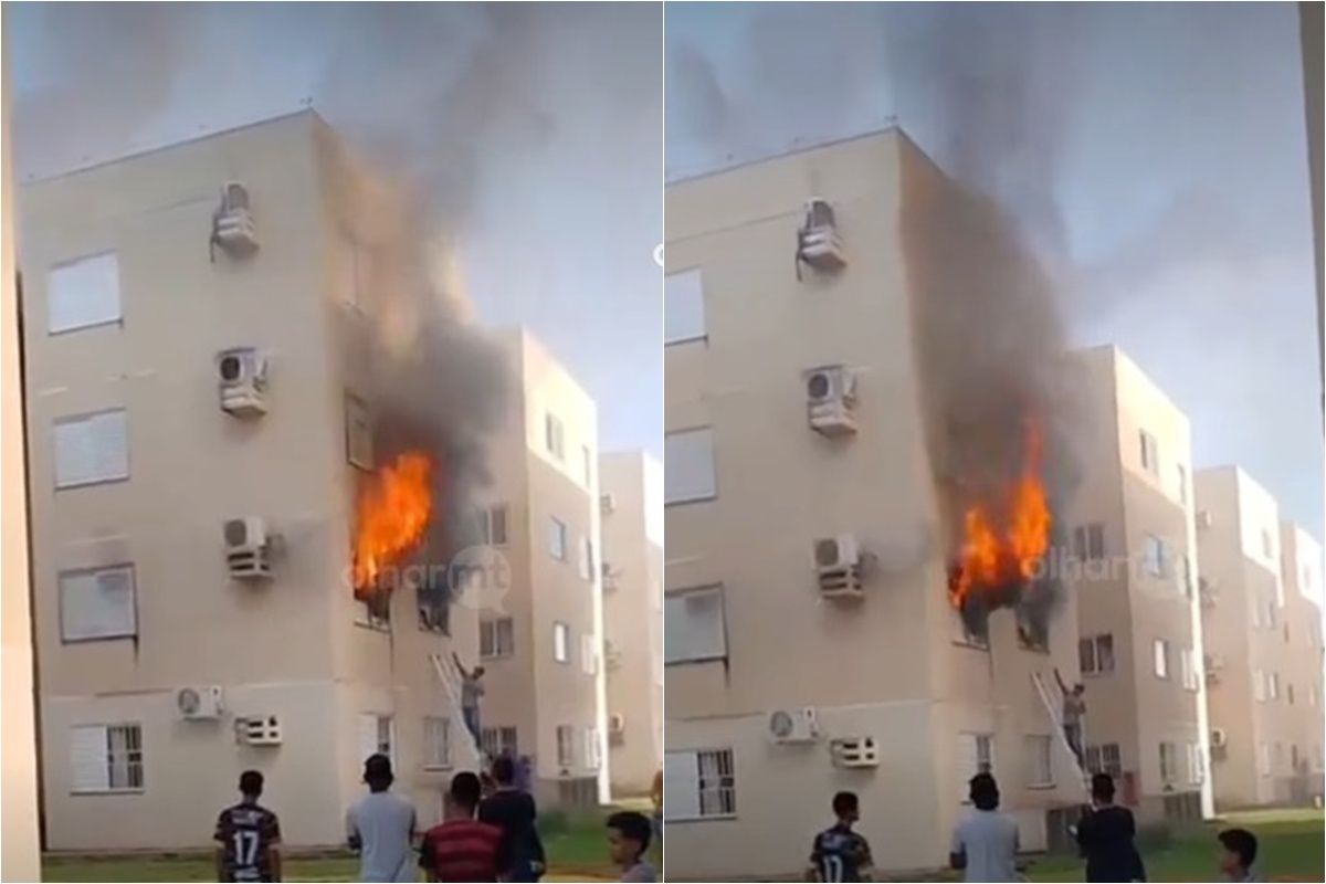 Incêndio atinge apartamento em VG; moradores tentam conter chamas
