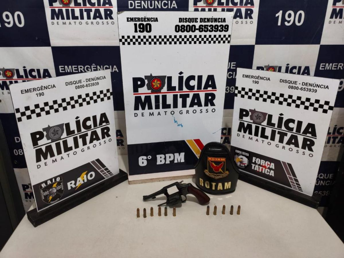 Polícia Militar prende faccionado com arma de fogo em Cáceres
