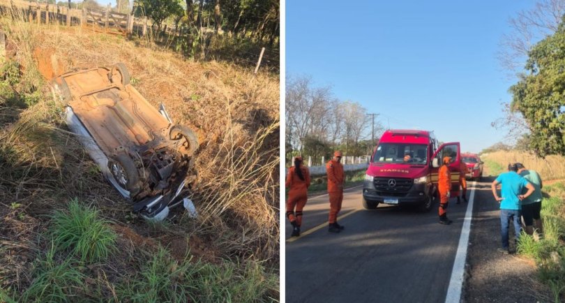 Carro capota em barranco de rodovia e deixa mulher ferida em MT | FOLHAMAX
