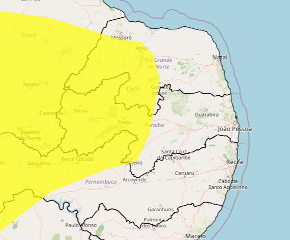 Inmet renova alerta amarelo de baixa umidade do ar para 100 cidades da PB