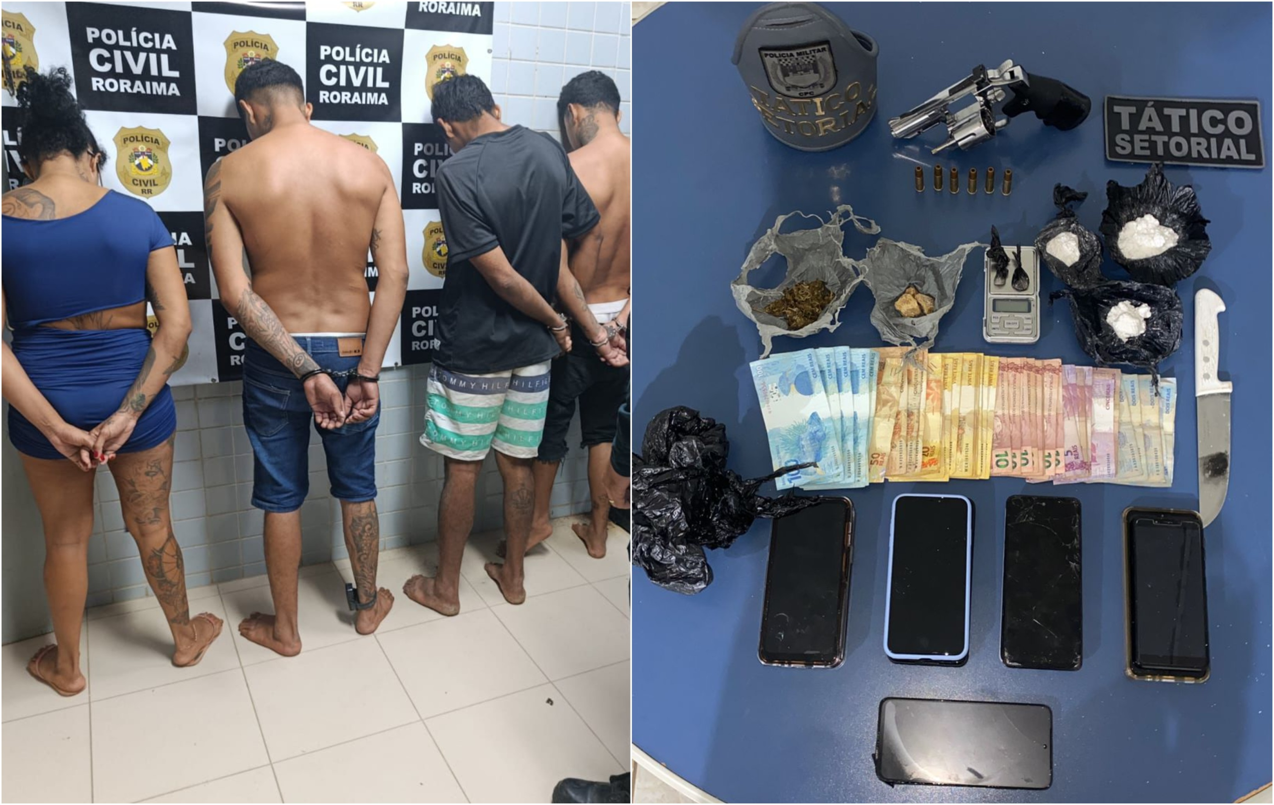 Quatro pessoas são presas por tráfico e pitbull é morto