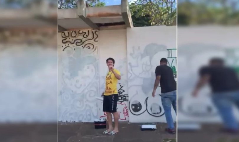 Influencer preso em flagrante por dano ao patrimnio | FOLHAMAX