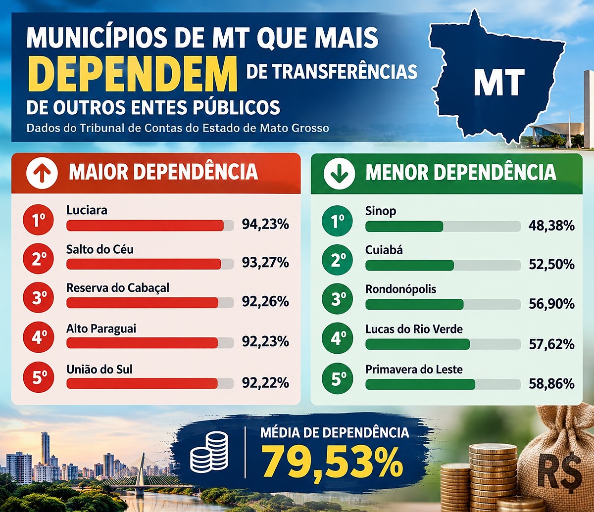 Quadro sobre dependência dos municípios