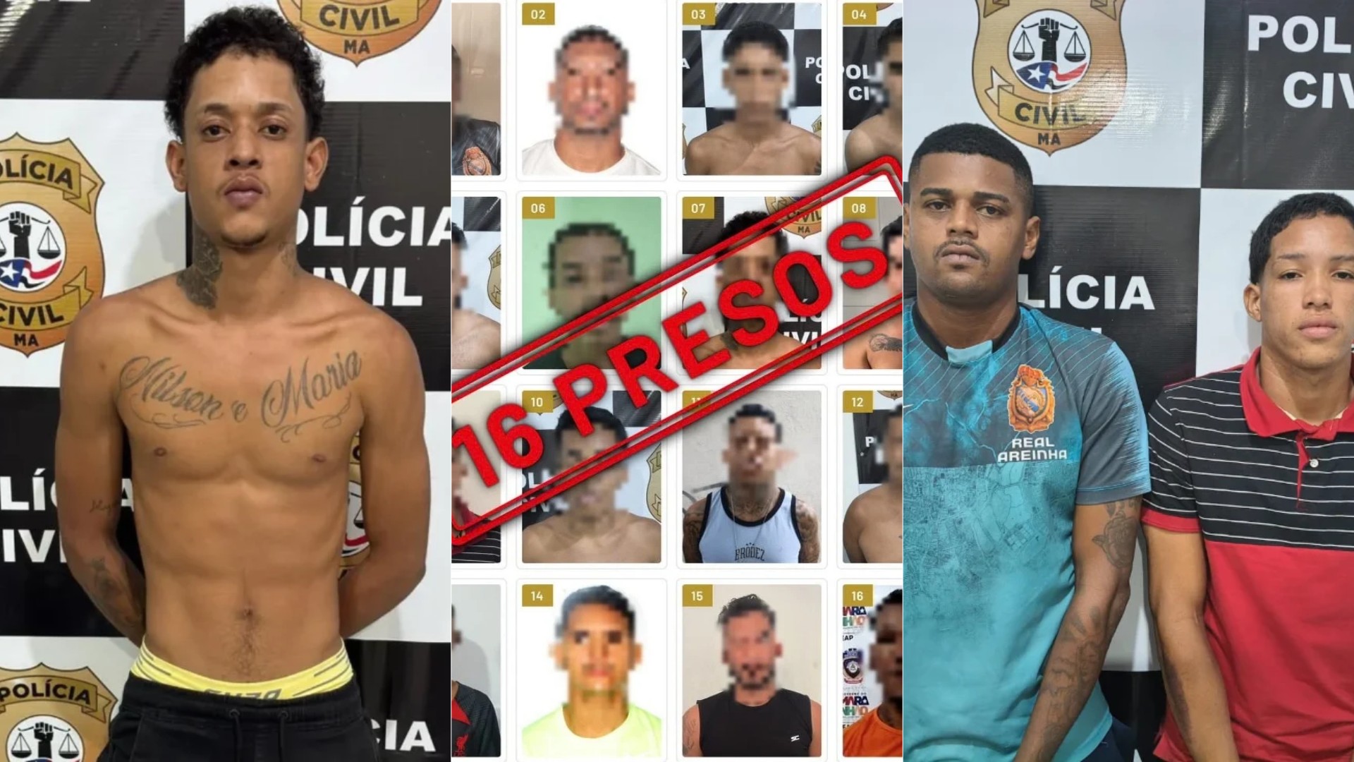 Polícia prende 16 suspeitos de roubos de joias e celulares no MA