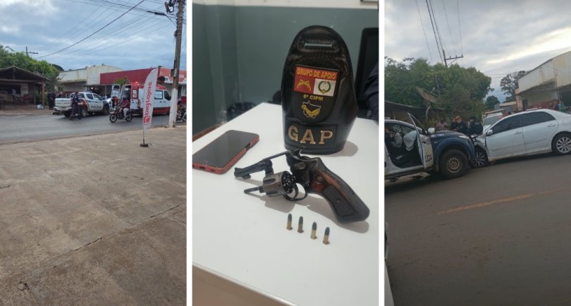 Dupla presa em perseguio policial aps tentar roubar empresa | FOLHAMAX