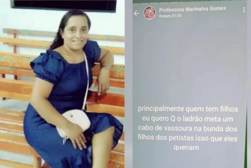 Professora afastada aps desejar estupro de filhos de eleitores de Lula | FOLHAMAX