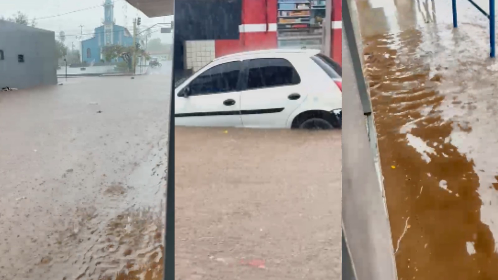 Ruas ficam alagadas após fortes chuvas no Sul do Piauí; veja vídeo