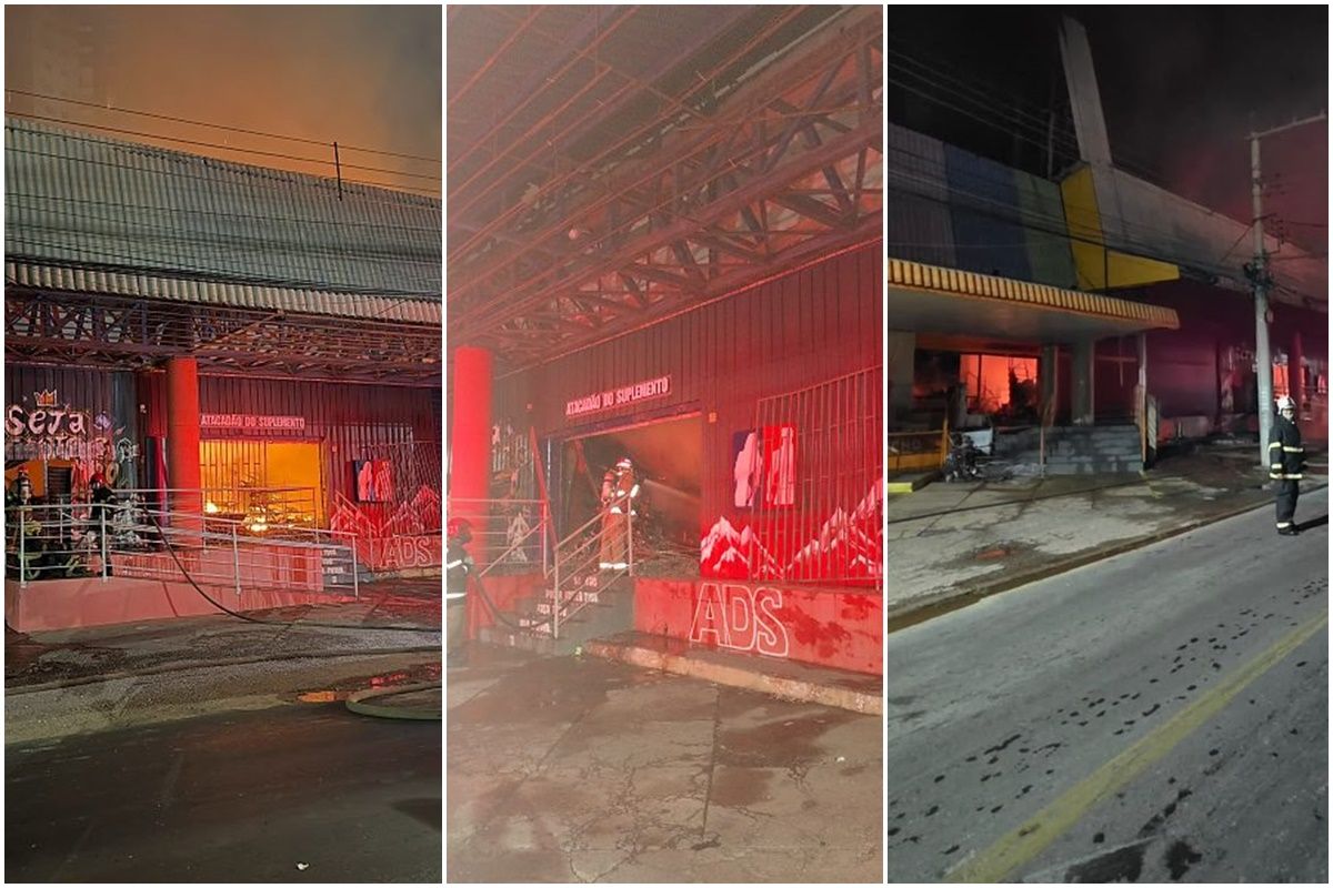 Incêndio destrói loja de festas e suplementos em Cuiabá; vídeo