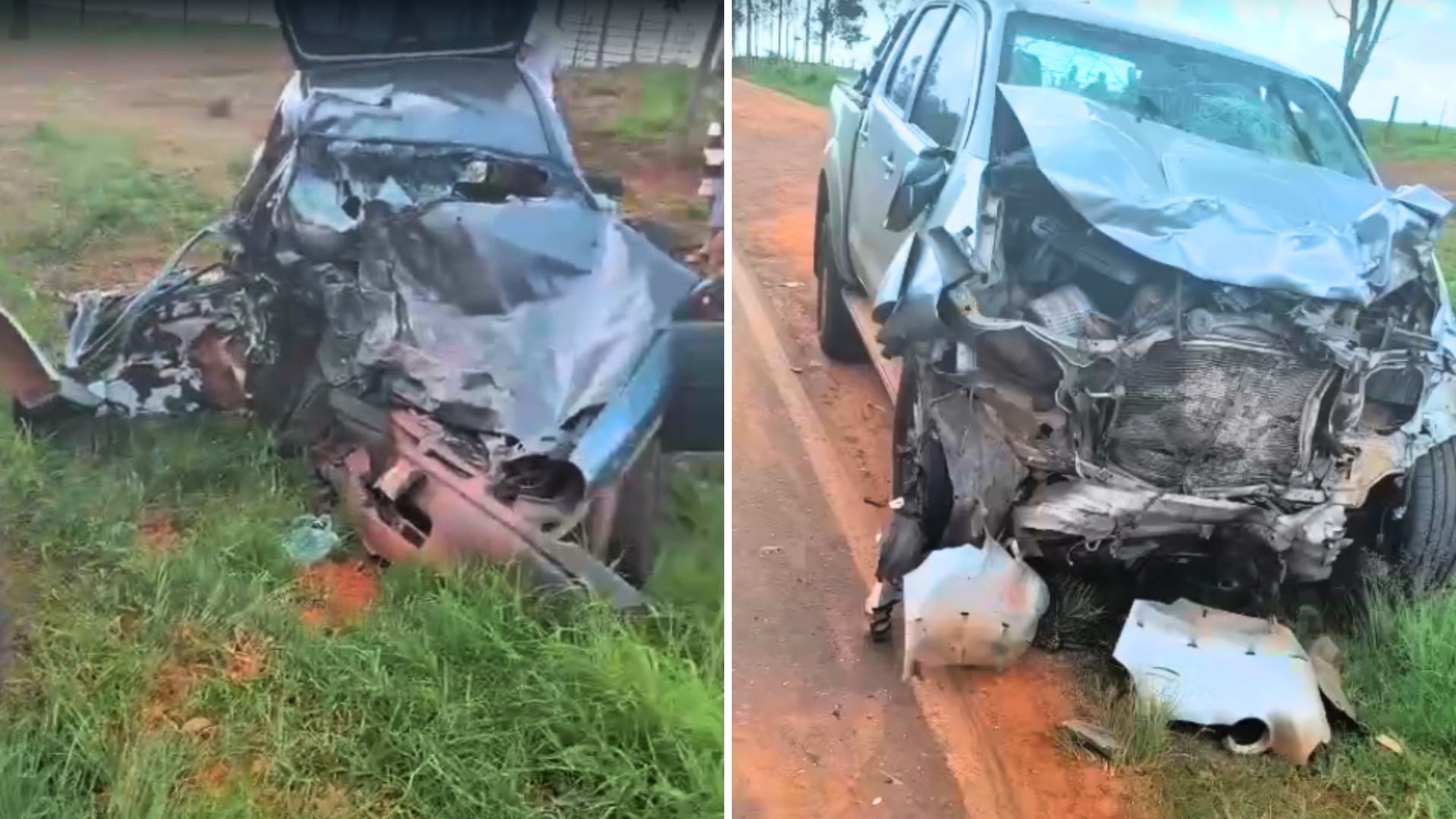 Mulher, filho e padrasto dela que morreram em batida entre carro e caminhonete estavam de carona com conhecidos